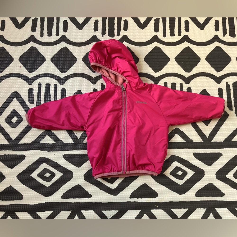 Pink Patagonia fleece windbreaker for toddlers
